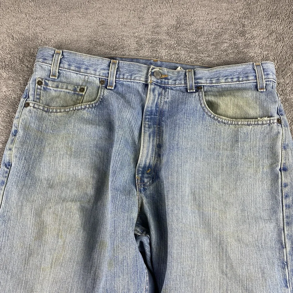 Levis 569 Loose Straight Fit Jeans‎ Mens 38x26.5 Blue Medium Wash Hemmed VTG